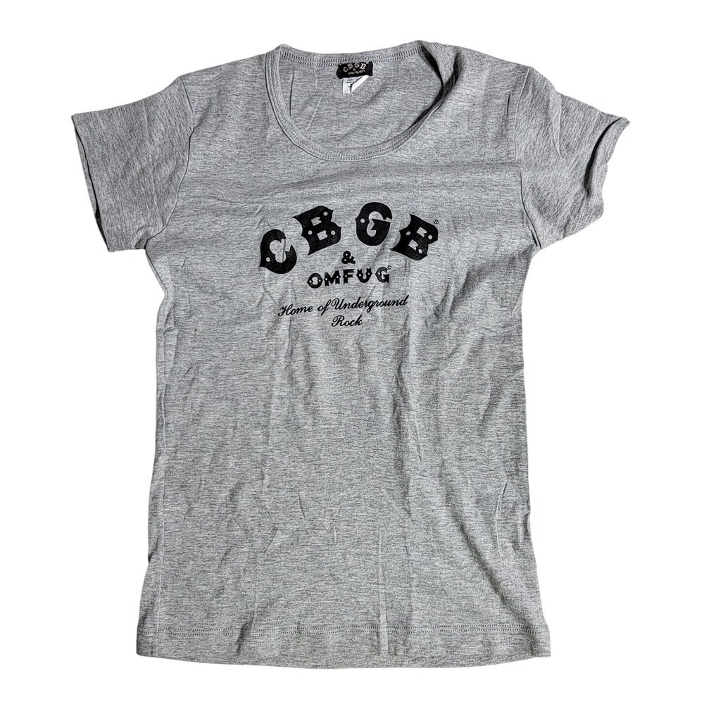 CBGB OMFUG Home of Underground Rock Graphic Tee Gray Short Sleeve Shirt Medium